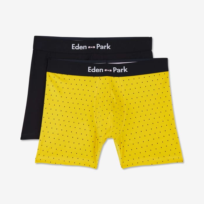 Pack de 2 boxers jaune et bleu foncé