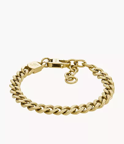 Bracelet chaîne Harlow Linear Texture en acier inoxydable, doré