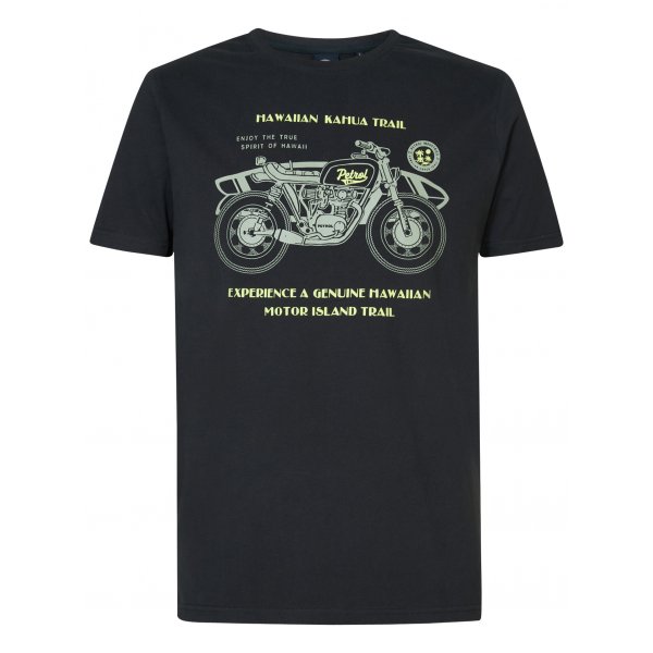 T-shirt Petrol Industries coton avec manches courtes et col rond anthracite