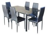 photo HEAT coloris noir -  Ensemble table rectangulaire et 6 chaises
