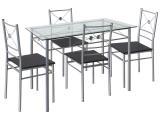 photo HANOI coloris gris -  Ensemble table + 4 chaises de cuisine