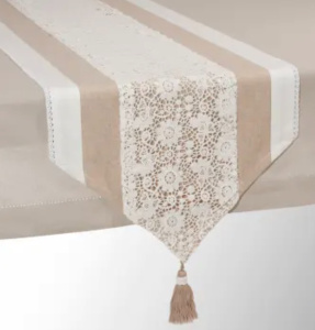 Chemin de table en coton beige L 150 cm WONDERFUL