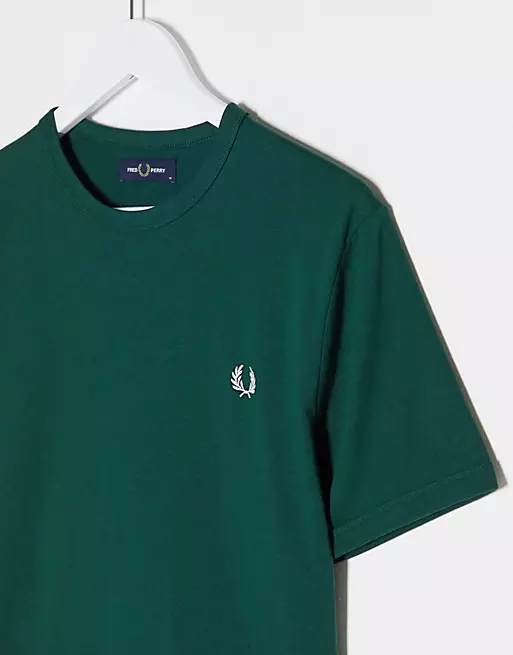 Fred Perry - T-shirt à bords contrastés - Vert