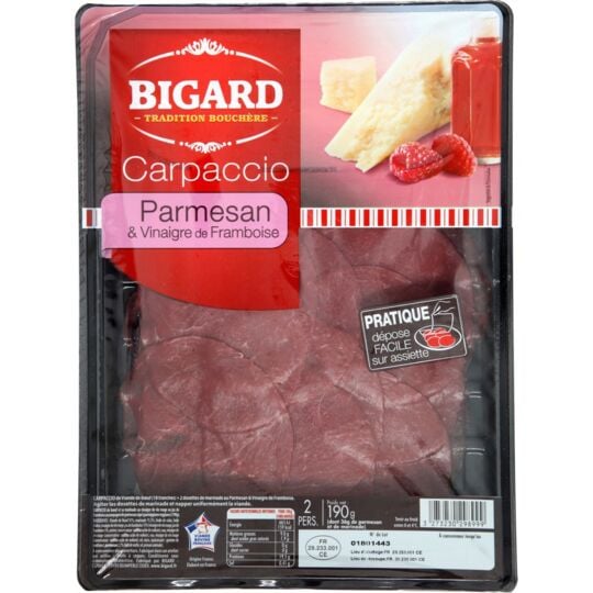 Carpaccio bœuf parmesan et vinaigre...