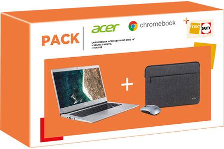 PC portable
Acer
PACK CHROMEBOOK ACER CB514-1HT-C1SQ 14’’ + SOURIS SANS FIL + HOUSSE
