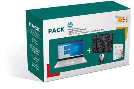PC portable
Hp
Pack Laptop 14-cf2009nf + Souris + Housse + Microsoft 365 Personnel 1 an