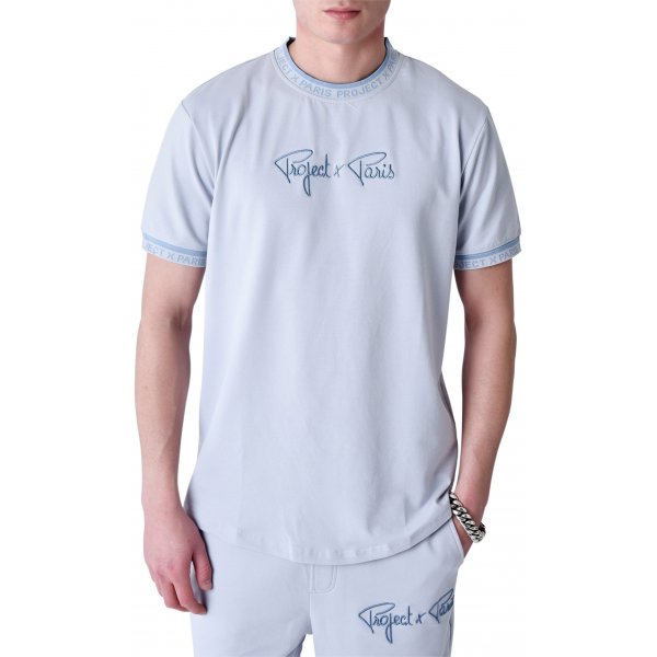 Tee-shirt à col rond Project X avec des manches courtes ciel