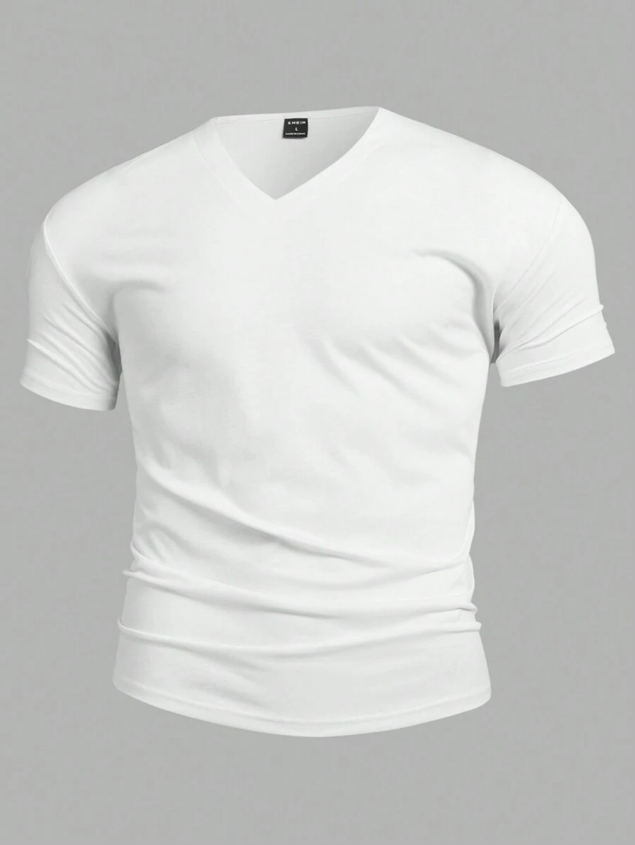 Manfinity Basics T-shirt Homme À Col En V...
